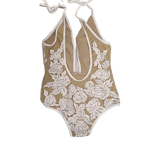 Free People BEACH RIOT Embroidered Flower One-Piece Swimsuit Women's Sz XS NWOT - Picture 2 of 7